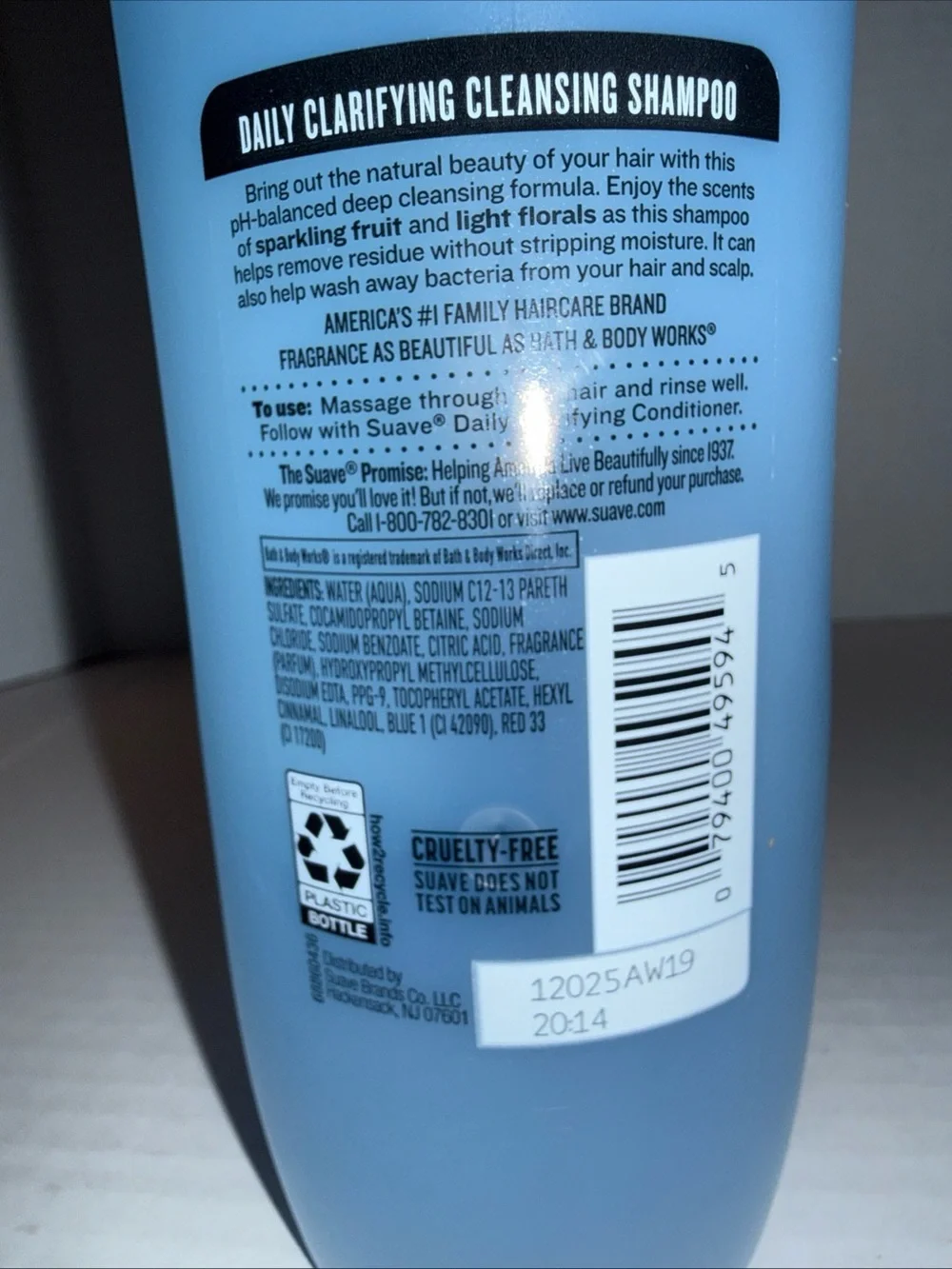 Suave Essentials Daily Clarifying Cleansing Shampoo – Blue